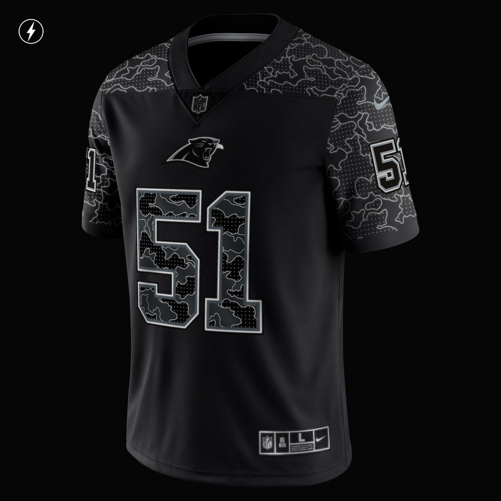 Sam Mills Carolina Panthers  Retired   RFLCTV Limited Jersey - Black