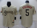 Men's Arizona Diamondbacks Eduardo Escobar #5 Beige Replica Baseball Jersey