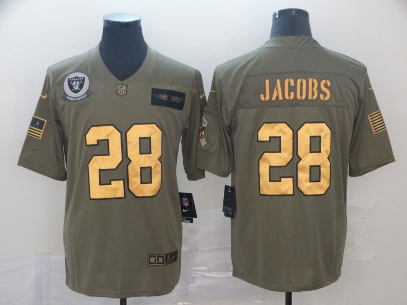 Men's Las Vegas Raiders Josh Jacobs #28 Brown Game Player Jersey1