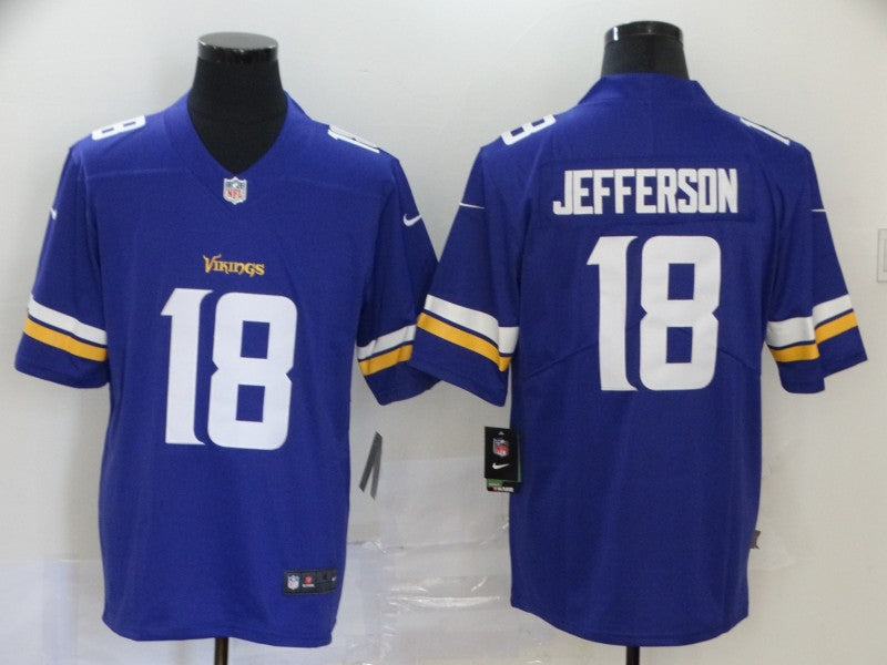 Men's Minnesota Vikings Justin Jefferson #18 Purple Player Game Jersey1