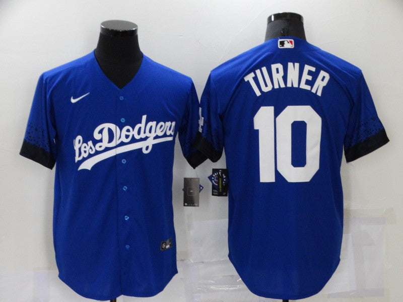 Men's Los Angeles Dodgers Justin Turner #10 Blue Stitched Jersey1