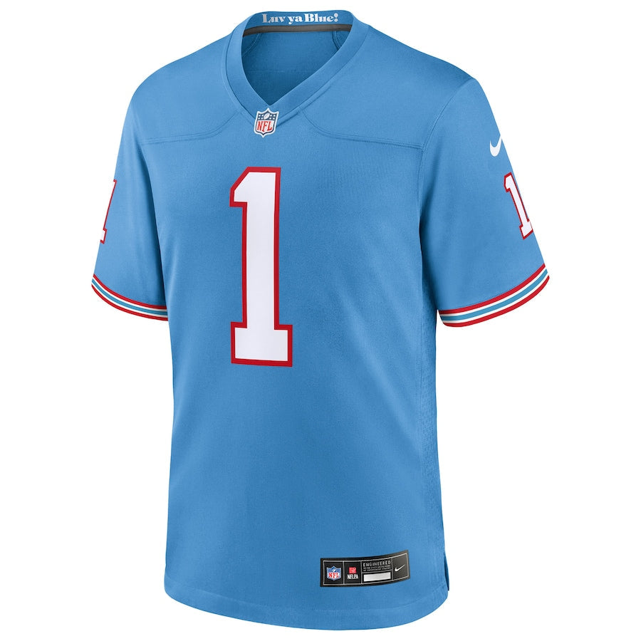 Tennessee Titans Cameron Ward  Light Blue 2025  Draft First Round Pick 2nd Alternate Game Jersey