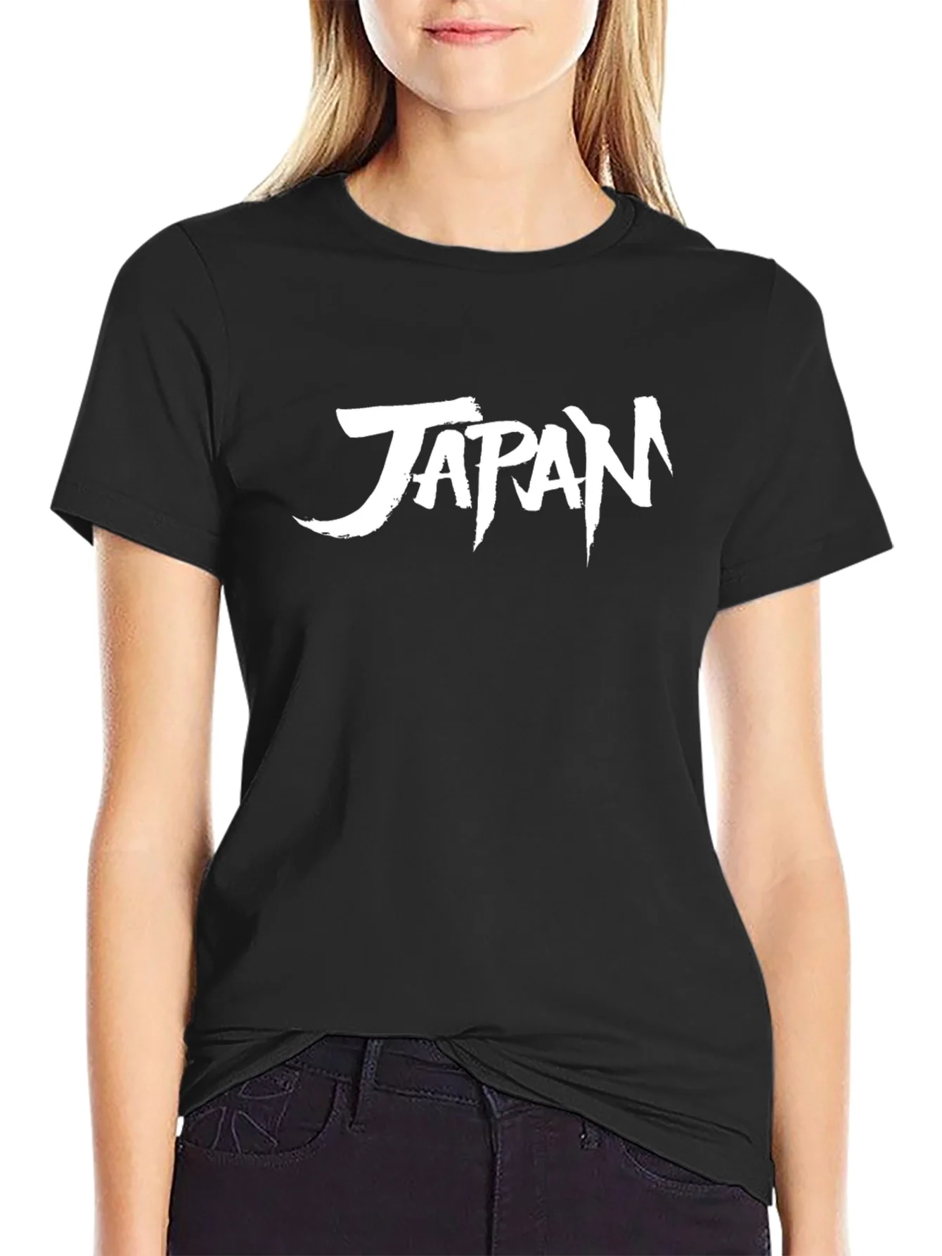 Japan Graphic Tee - Black Cotton Casual T-Shirt