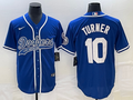 Men's Los Angeles Dodgers Justin Turner #10 Royal Player Jersey1 Joint Edition