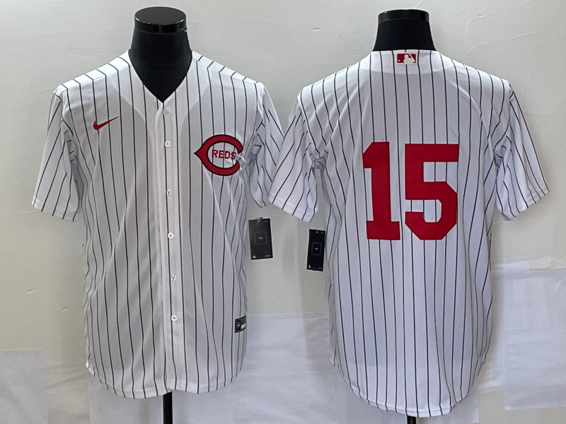 Men's Cincinnati Reds Anthony Rizzo #15 White 2022  at Field of Dreams Game Authentic Player Jersey1