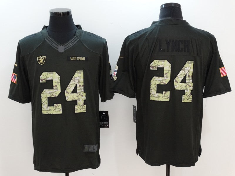 Men's Las Vegas Raiders Marshawn Lynch #24 Black Authentic Game Jersey1