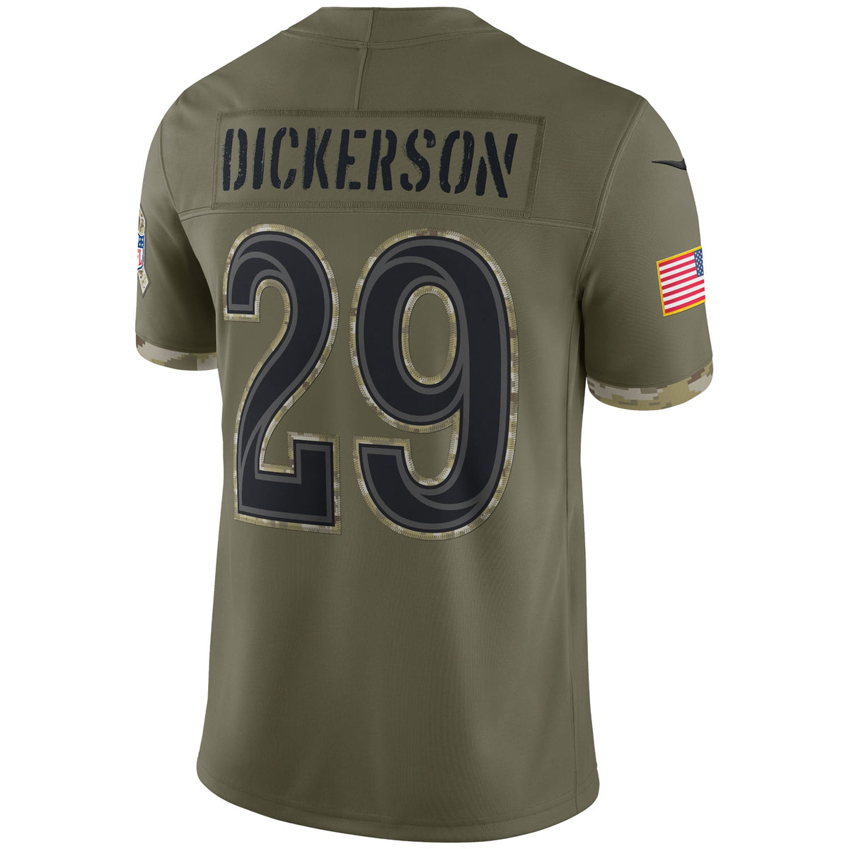 Eric Dickerson Los Angeles Rams Salute To Service Retired   Limited Jersey - Olive