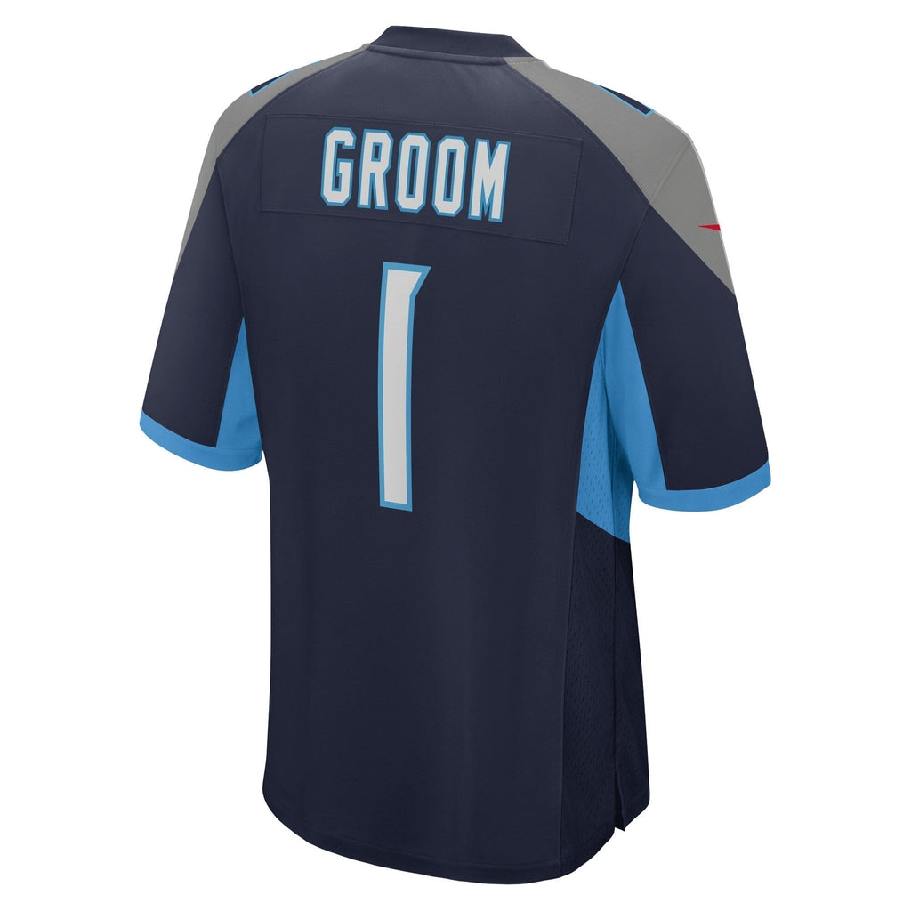 Number 1 Groom Tennessee Titans  Game Jersey - Navy