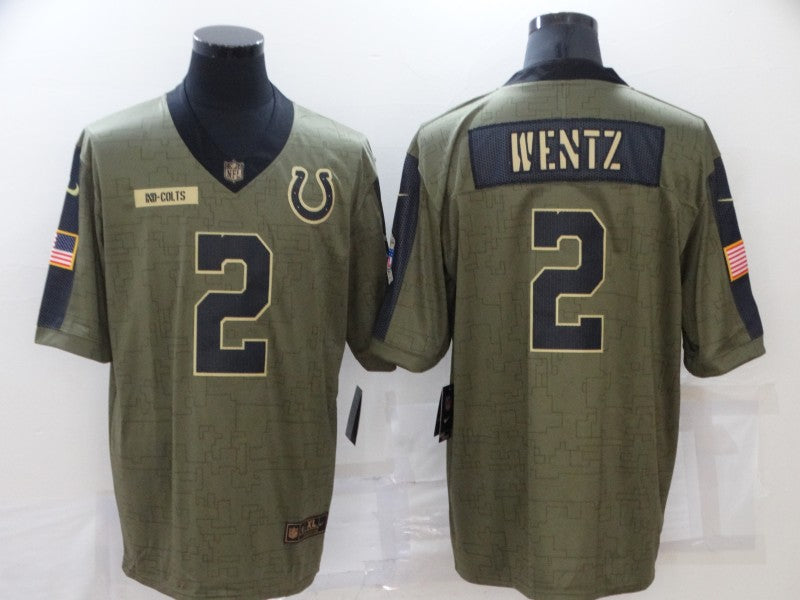 Men's Indianapolis Colts Carson Wentz #2 Brown Game Jersey1