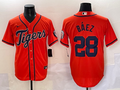Men's Detroit Tigers Javier Baez #28 Orange Replica Player Jersey