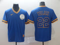 Men's Milwaukee Brewers Christian Yelich #22  Blue Player Jersey1
