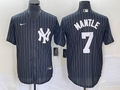 Men's New York Yankees Mickey Mantle #7 Black Replica Player Jersey1