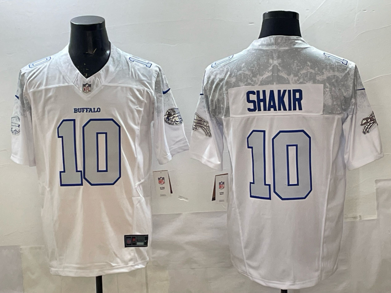 Men's Buffalo Bills Khalil Shakir #10 White 2025 Rivalries Collection Limited Jersey