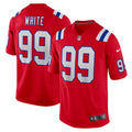 Keion White New England Patriots  Alternate Team Game Jersey - Red