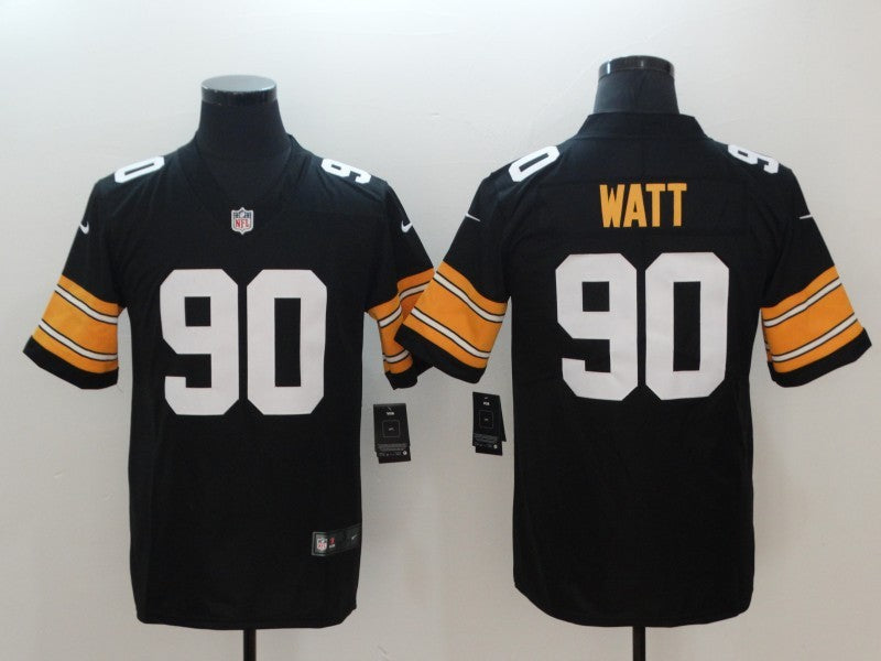 Men's Pittsburgh Steelers T.J. Watt #90 Black Player Game Jersey1
