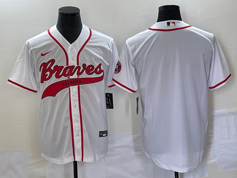 Men's Atlanta Braves White Replica Blank Jersey1 Joint Edition