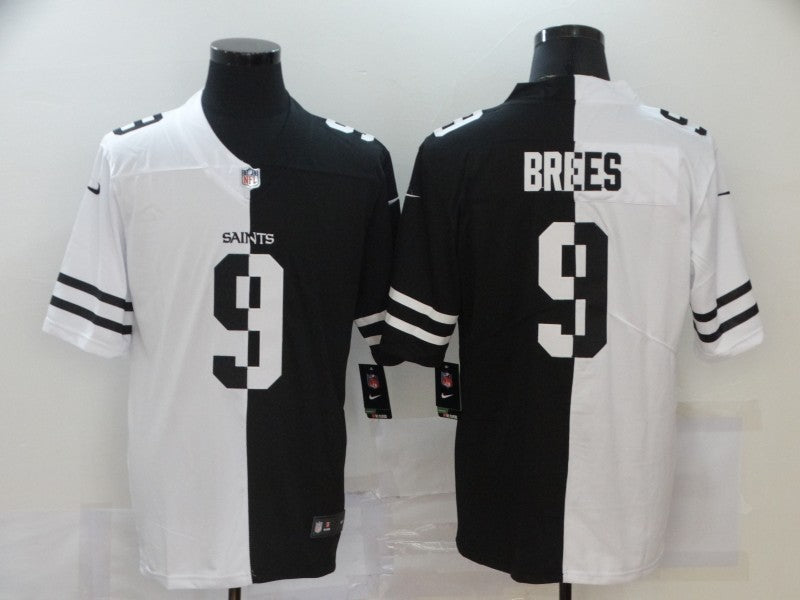 Men's New Orleans Saints Drew Brees #9 White/Black Game Jersey1