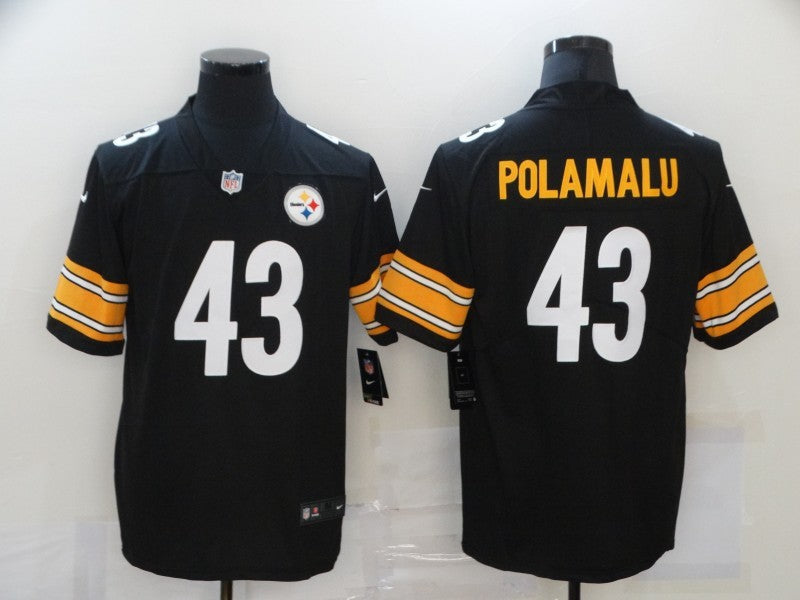 Men's Pittsburgh Steelers Troy Polamalu #43 Black Game Jersey1