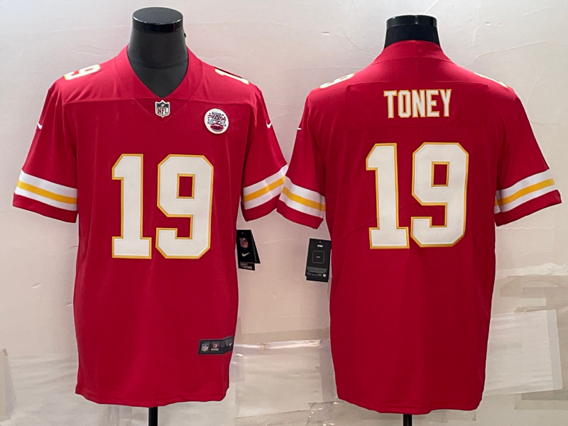 Men's Kansas City Chiefs Kadarius Toney #19 Red Game Jersey1