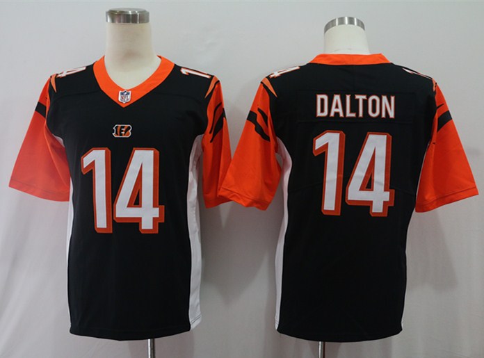 Men's Cincinnati Bengals Andy Dalton #14 Black Game Jersey1