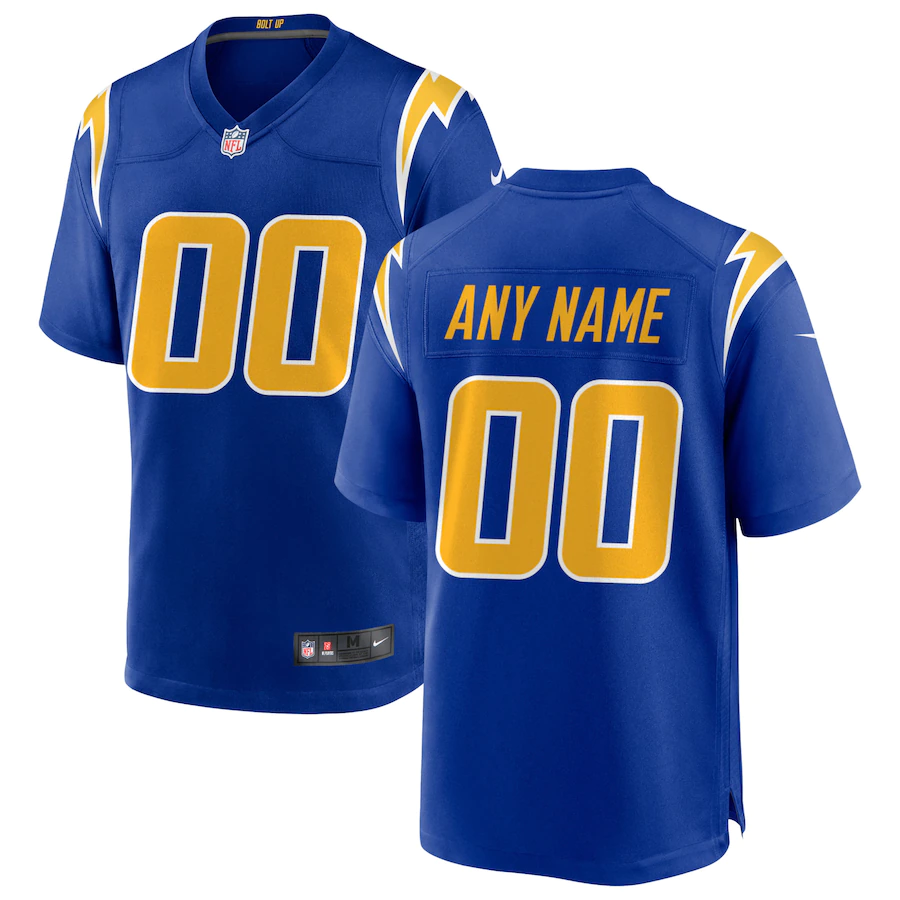 Custom1 Los Angeles Chargers Royal Alternate Game Jersey1