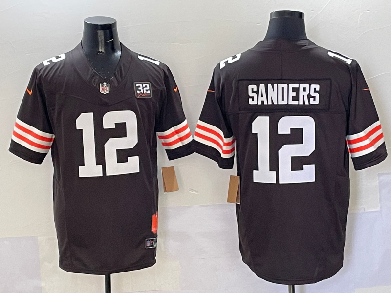 Men's Cleveland Browns Shedeur Sanders #12 Brown 2025  Draft Game Jersey