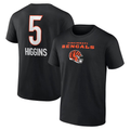 Men's Cincinnati Bengals Tee Higgins Black Team Wordmark Player Name & Number T-Shirt