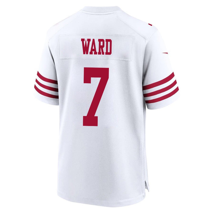 Charvarius Ward 7 San Francisco 49ers Super Bowl LVIII Patch Game Men Jersey - White