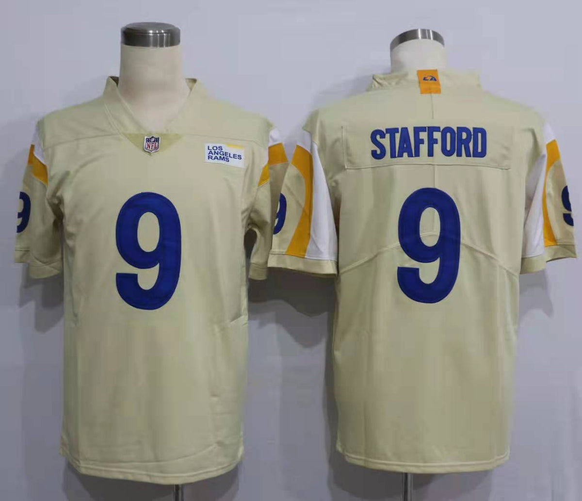 Men's Los Angeles Rams Matthew Stafford #9 Beige Vapor Limited Jersey1