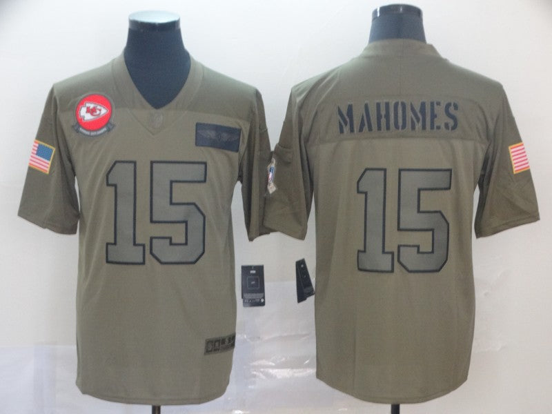 Men's Kansas City Chiefs Patrick Mahomes Brown Player Game Jersey1