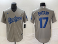 Men's Los Angeles Dodgers Shohei Ohtani #17 Gray Replica Game Jersey1