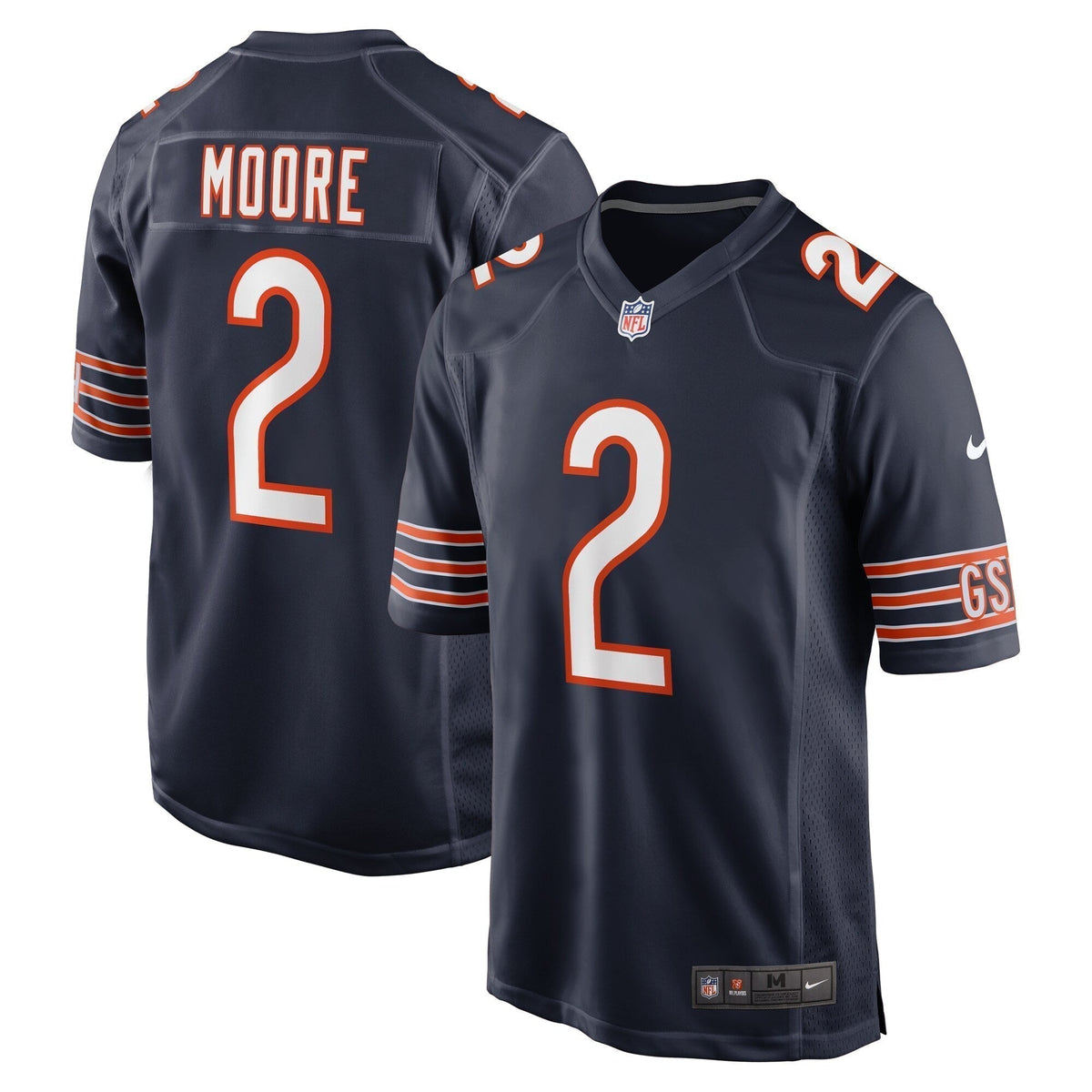 D.J. Moore Chicago Bears  Team Color Game Jersey - Navy