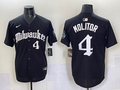 Men's Milwaukee Brewers Paul Molitor #4 Black Replica Team Jersey