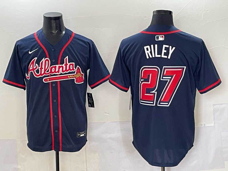 Men's Atlanta Braves Austin Riley #27 Navy 2025  Speedway Classic Alternate Limited Jersey