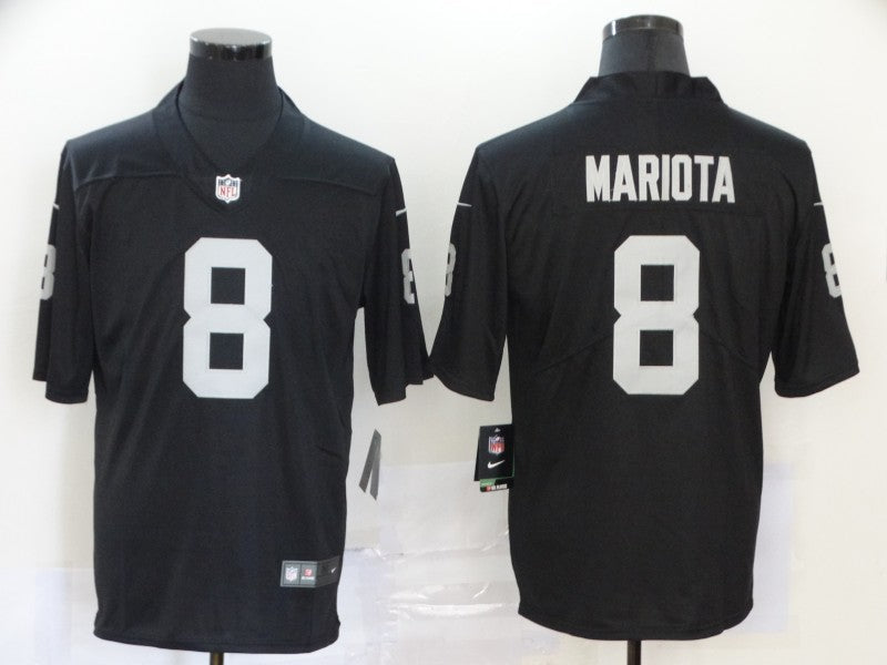 Men's Las Vegas Raiders Marcus Mariota #8 Black Game Jersey1