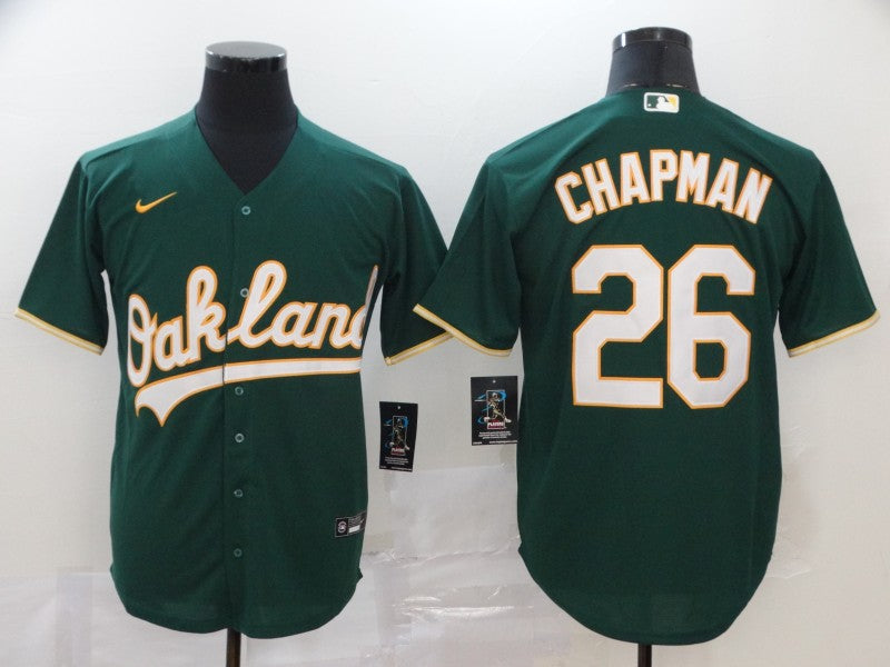 Men's Oakland Athletics Matt Chapman #26 Green Replica Baseball Jersey1