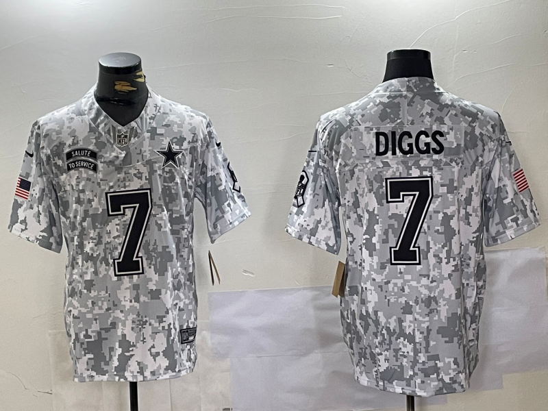 Men's Dallas Cowboys Trevon Diggs #7 Arctic Camo 2024 Salute to Service Limited Jersey1