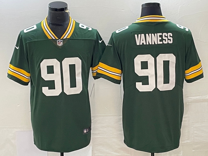 Men's Green Bay Packers Lukas Van Ness #90 Green 2023  Draft First Round Pick Game Jersey1