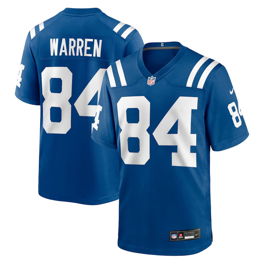 Men's Indianapolis Colts Tyler Warren  Royal 2025  Draft First Round Pick Game Jersey