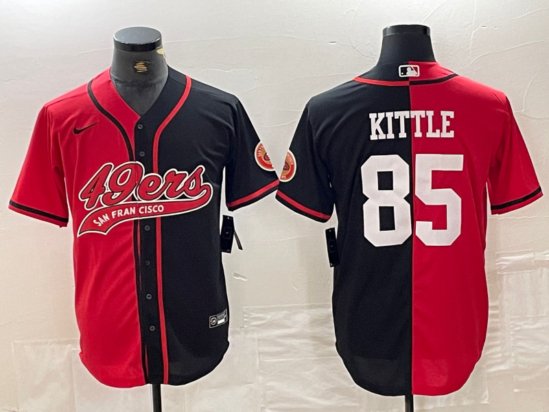 Men's San Francisco 49ers George Kittle #85 Red/Black Game Player Jersey1 Joint Edition