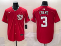 Men's Washington Nationals Dylan Crews #3 Red Replica Player Jersey