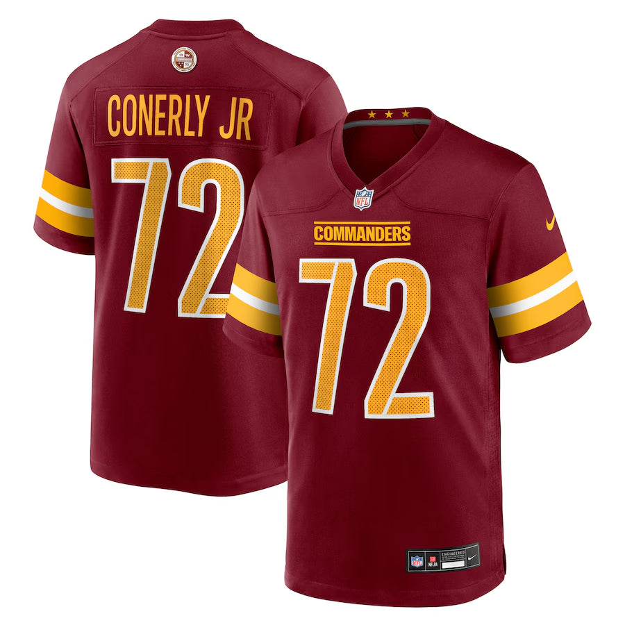Men's Washington Commanders Josh Conerly Jr.  Burgundy 2025  Draft First Round Pick Game Jersey
