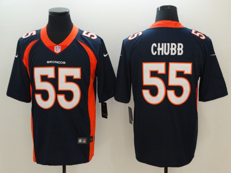 Men's Denver Broncos Bradley Chubb #55 Navy Game Jersey1