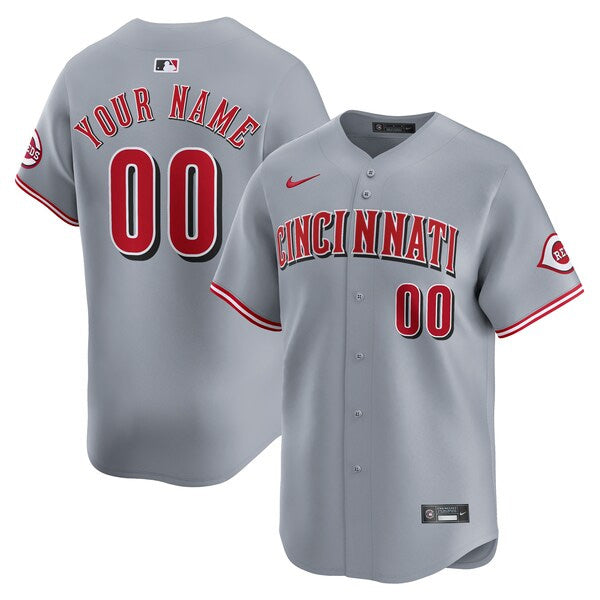 Custom Cincinnati Reds Road Jersey - Gray