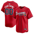 Custom Atlanta Braves Alternate Jersey - Red