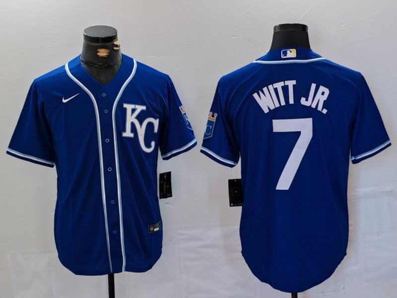 Men's Kansas City Royals Bobby Witt Jr. #7 Royal Replica Player Jersey1