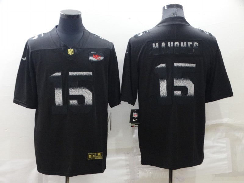 Men's Kansas City Chiefs Patrick Mahomes #15 Black Vapor Elite Jersey1
