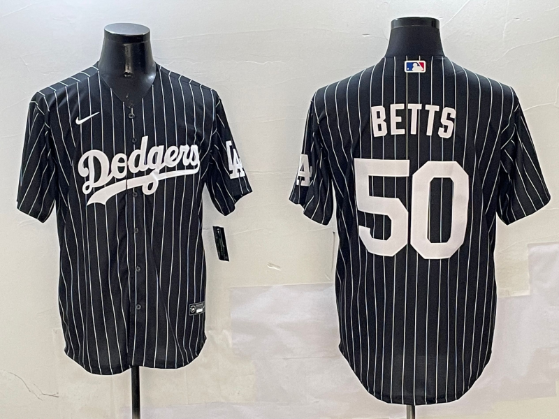 Men's Los Angeles Dodgers Mookie Betts #50 Black Alternate Limited Player Jersey1