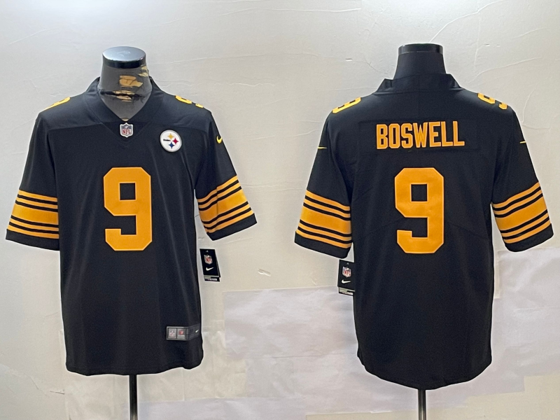 Men's Pittsburgh Steelers Chris Boswell #9 Black Game Player Jersey1