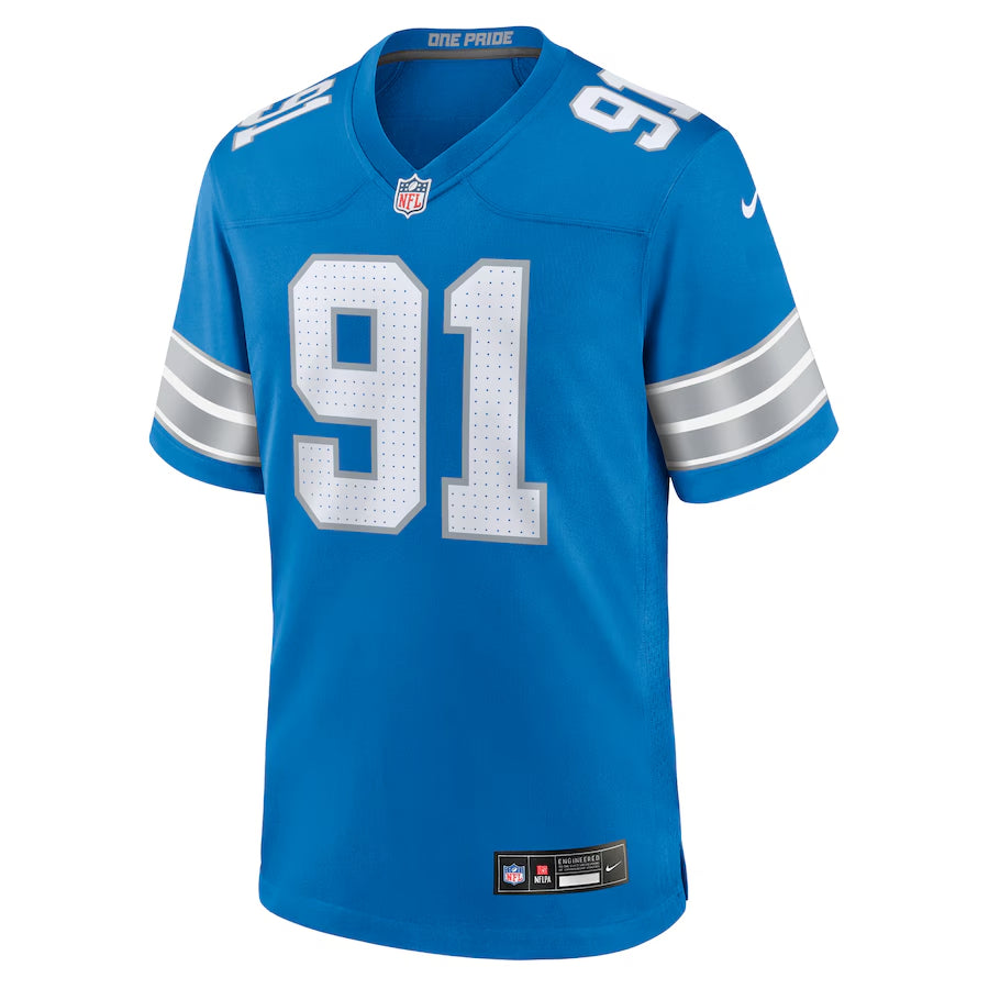 Men's Detroit Lions Tyleik Williams  Blue 2025  Draft First Round Pick Game Jersey